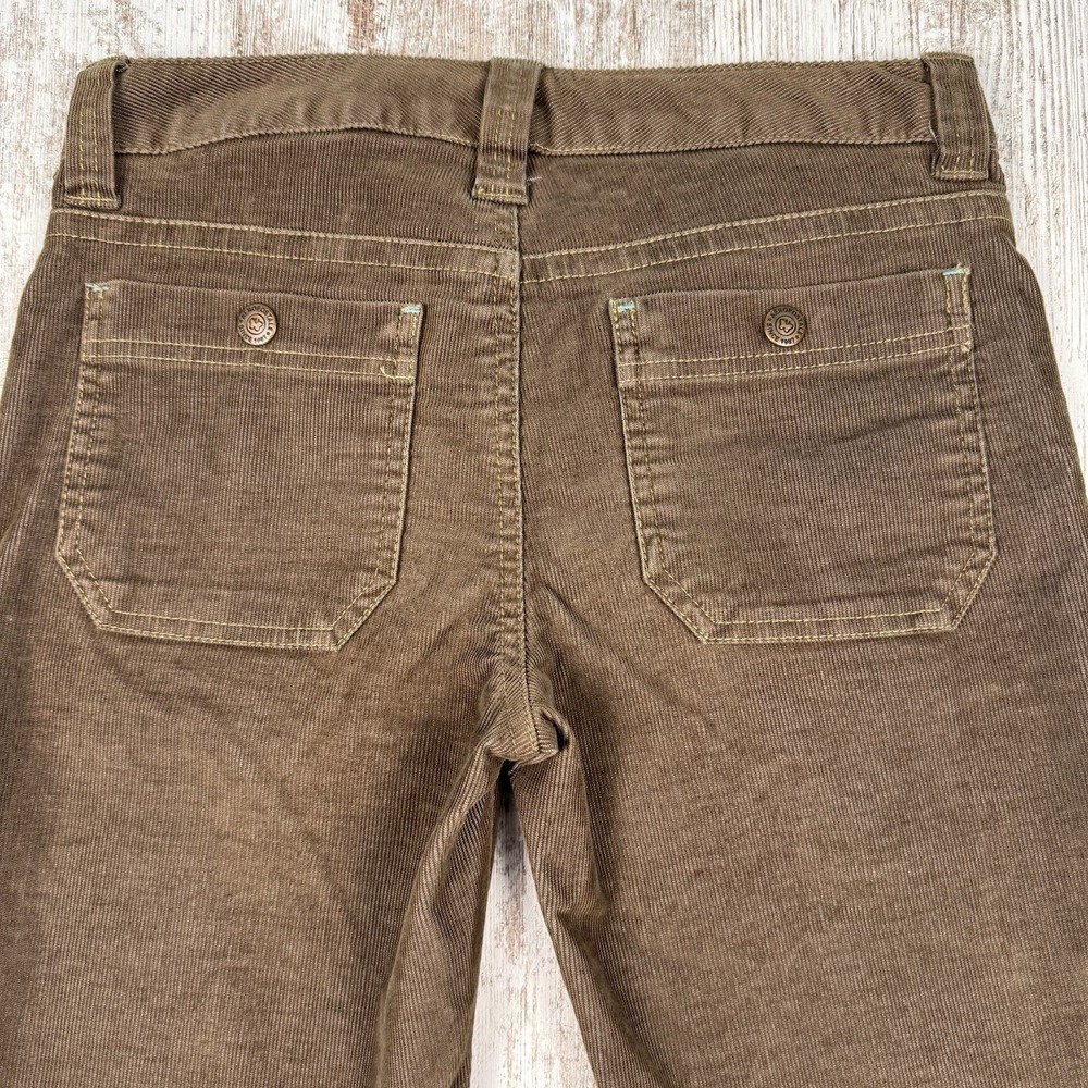 Y2K Aeropostale Brown Corduroy Pants Flare Low RiseCute Butterfly Detail, Sz1/2R - Picture 4 of 9